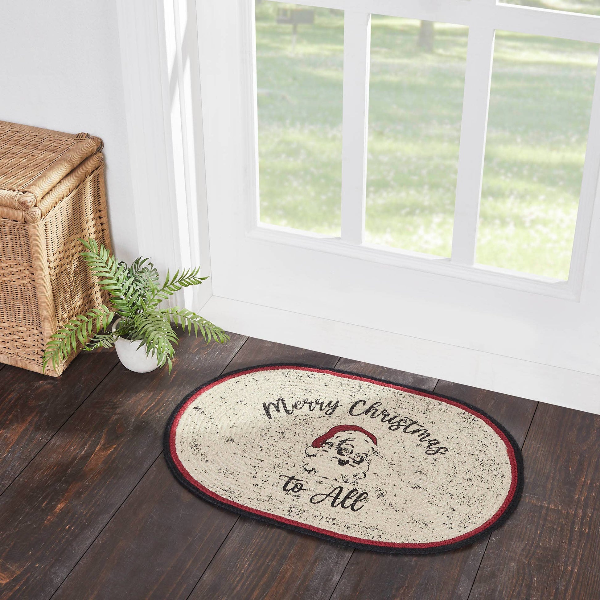 VHC Brands - Jolly Ole Santa Jute Rug Oval 20x30 - Wines'Designs