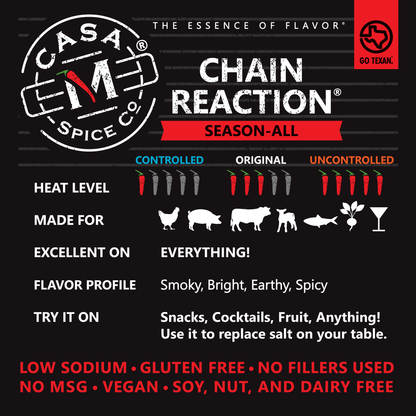 Casa M Spice Co LLC - Chain Reaction® Season-All - Plastic Shaker: Original - Wines'Designs