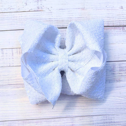 6.5" Double layer sequins hair bows. DBW-2