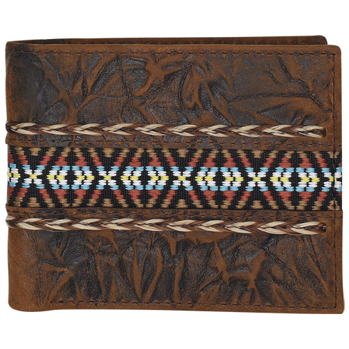 JUSTIN MENS LARGE BIFOLD WALLET W/ HORSE HAIR