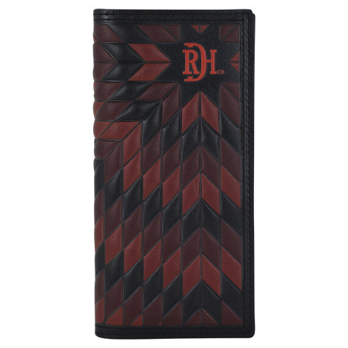 RED DIRT HAT CO RODEO WALLET BLK W/WINE AND CLARET MORNING STAR