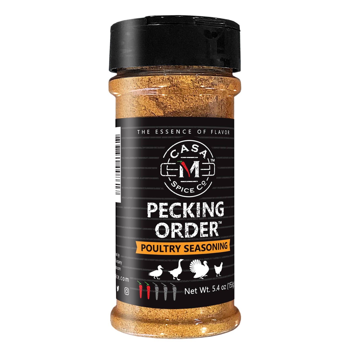 Casa M Spice Co LLC - Pecking Order® Poultry Seasoning - Plastic Shaker - Wines'Designs