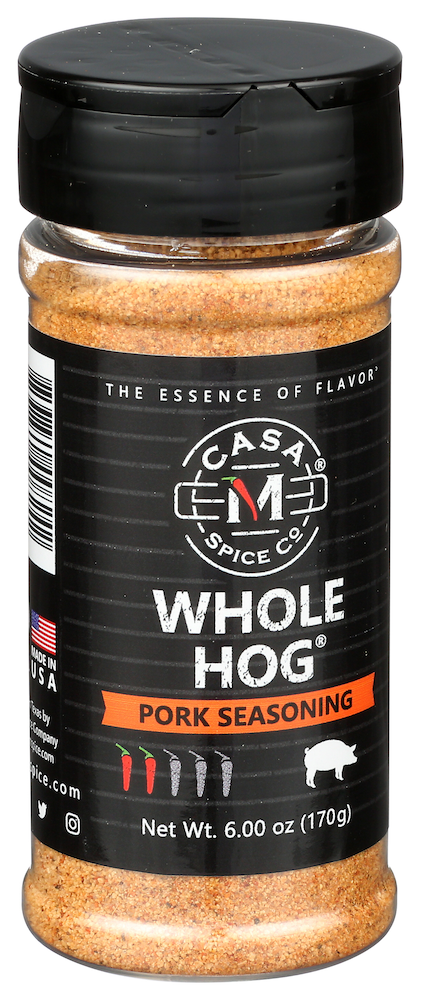 Casa M Spice Co LLC - Whole Hog® Pork Seasoning - Plastic Shaker - Wines'Designs