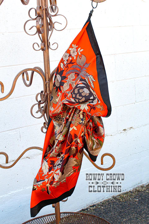 orange and black paisley wild rag - Wines'Designs