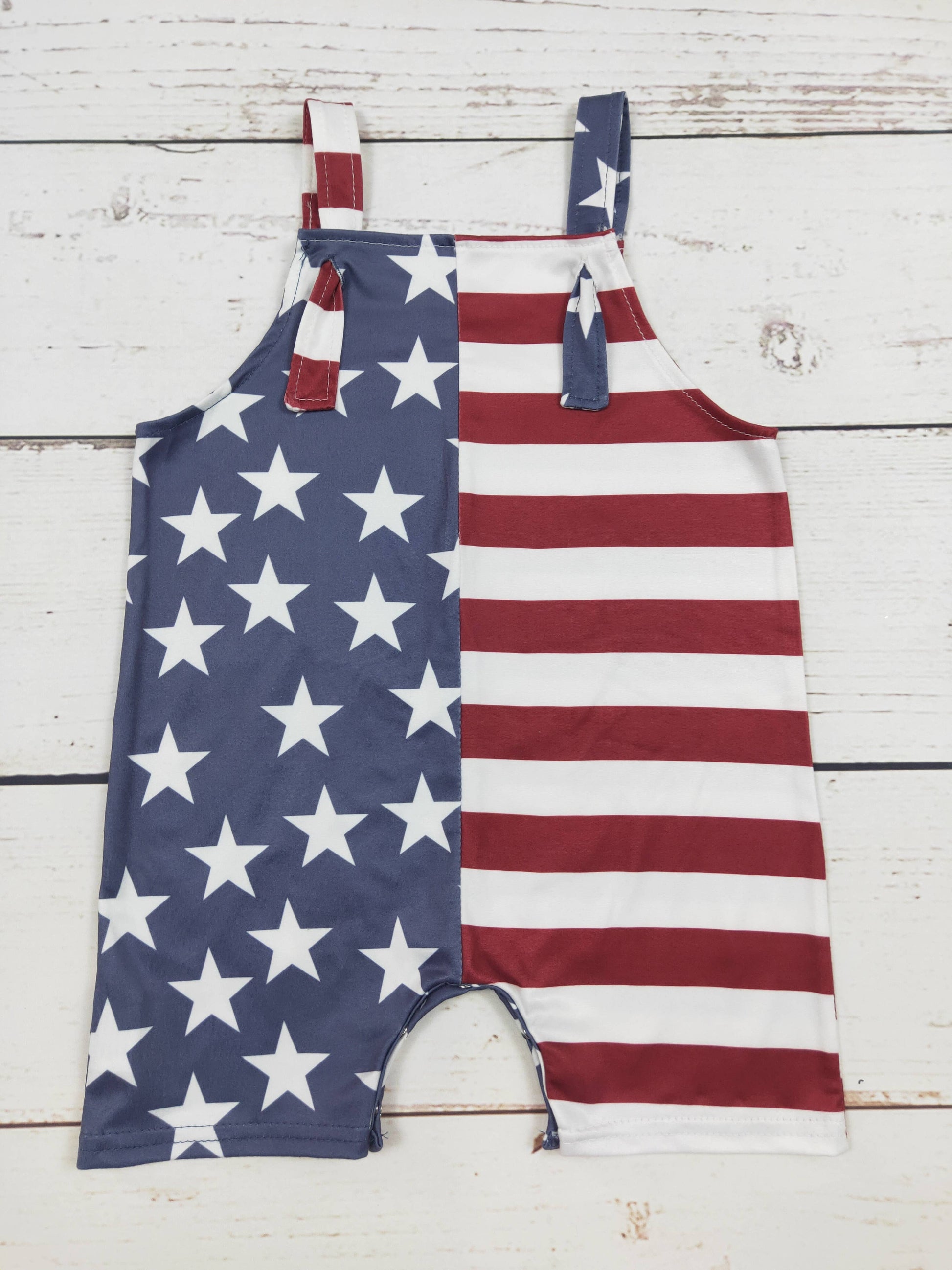 sassy kids palace - Patriotic Baby Romper With Stars Stripe: 0-3M - Wines'Designs