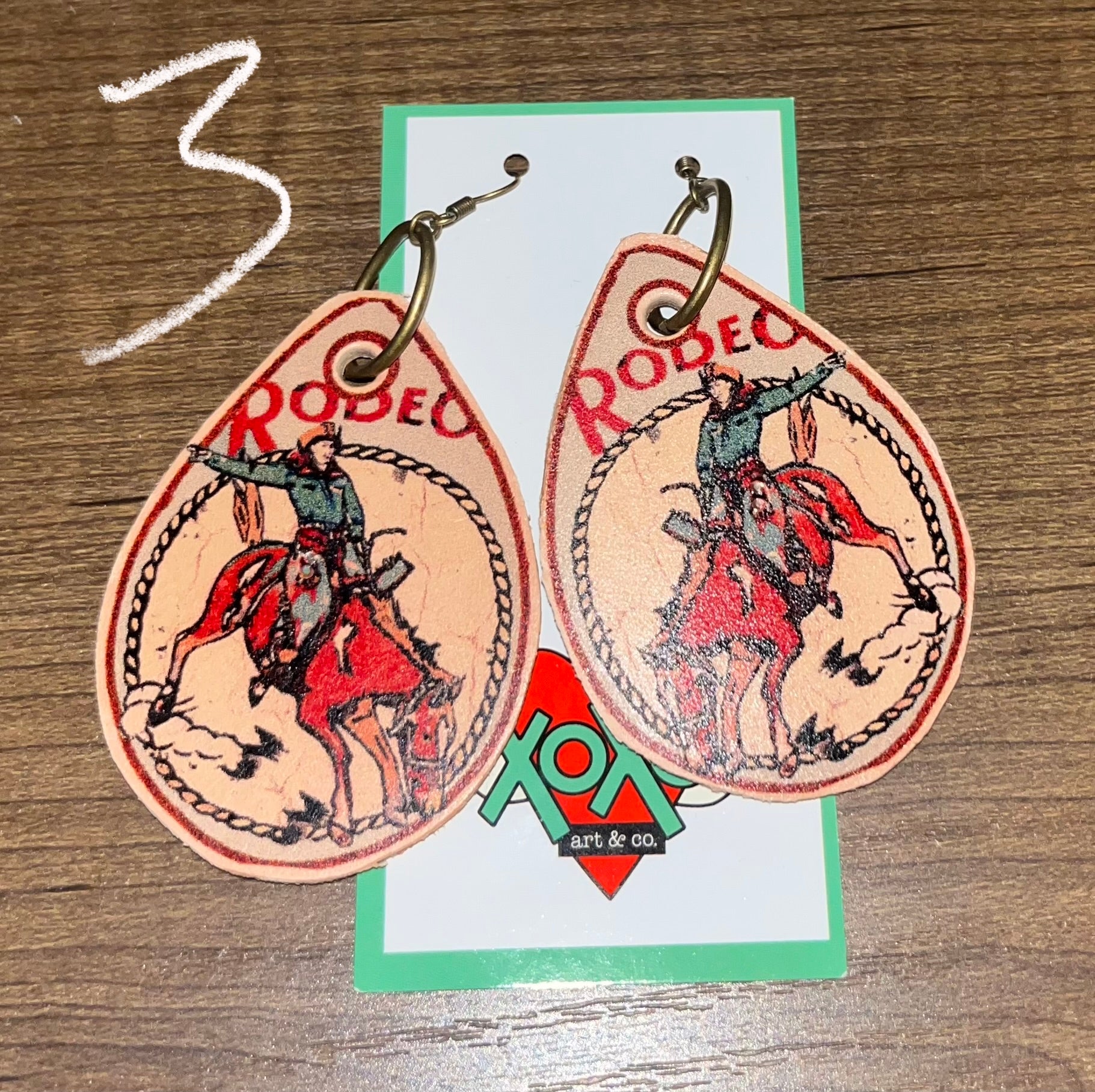 Bronc rider earrings - Wines'Designs