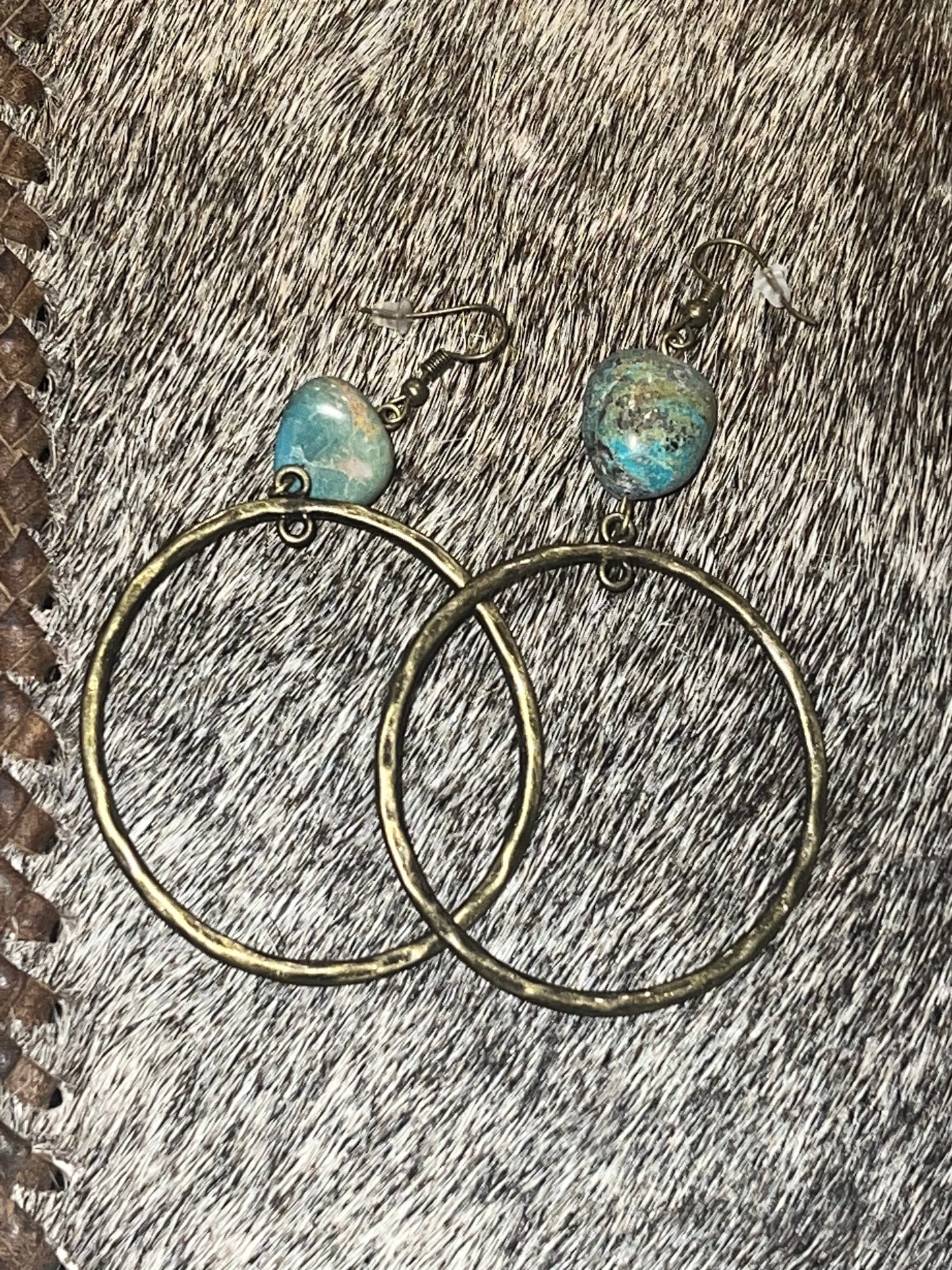 Bronze hoop with turquoise - Wines'Designs