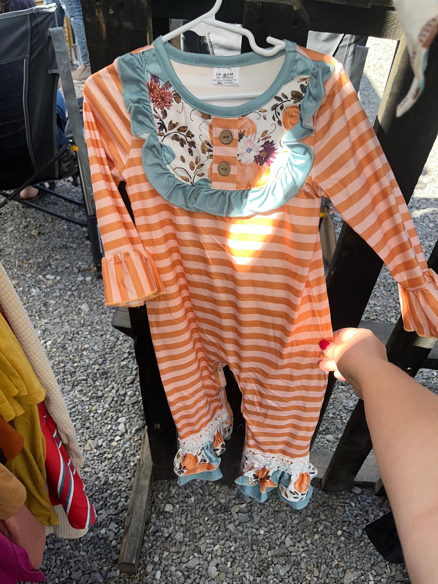 Orange striped jumpsuit - Wines'Designs