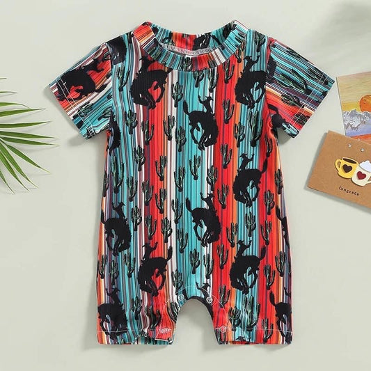 Bronc cactus serape romper - Wines'Designs