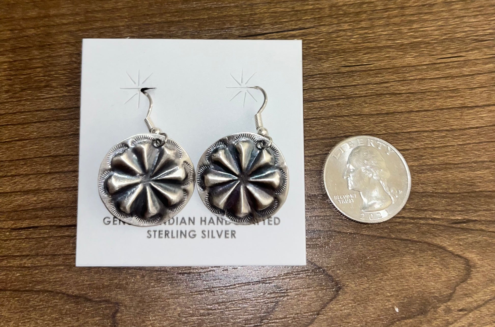 Sterling silver concho earrings - Wines'Designs