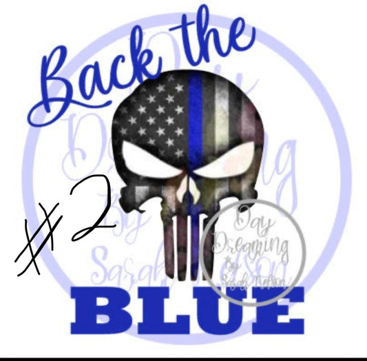 Back the blue skull - Wines'Designs