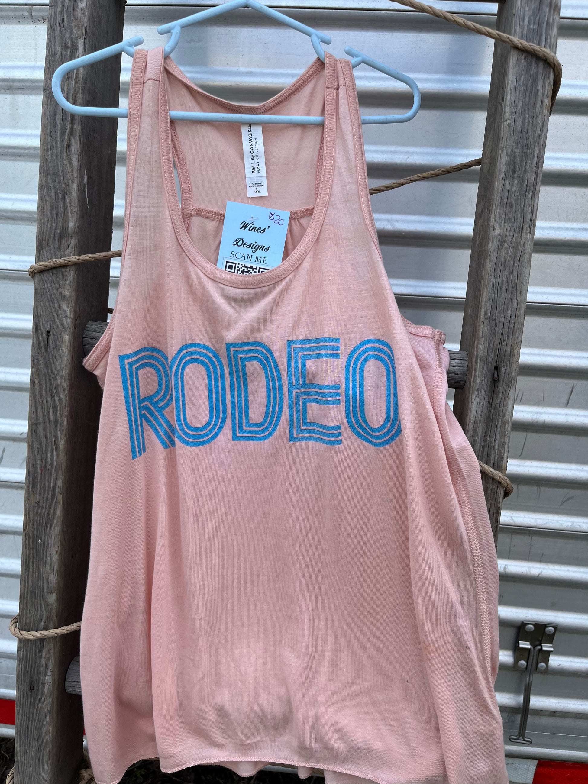 Pink Youth rodeo tank - Wines'Designs