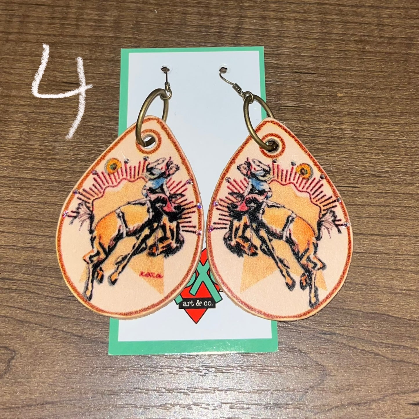 Bronc rider earrings - Wines'Designs