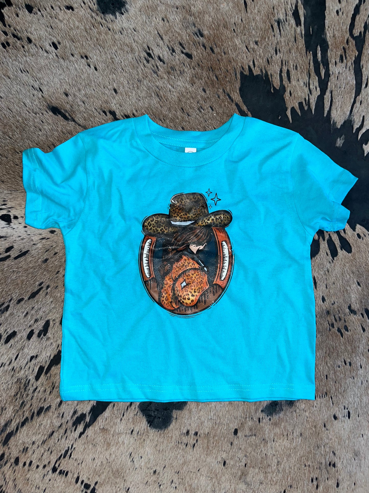 GAZING COWGIRL TURQUOISE TODDLER - Wines'Designs