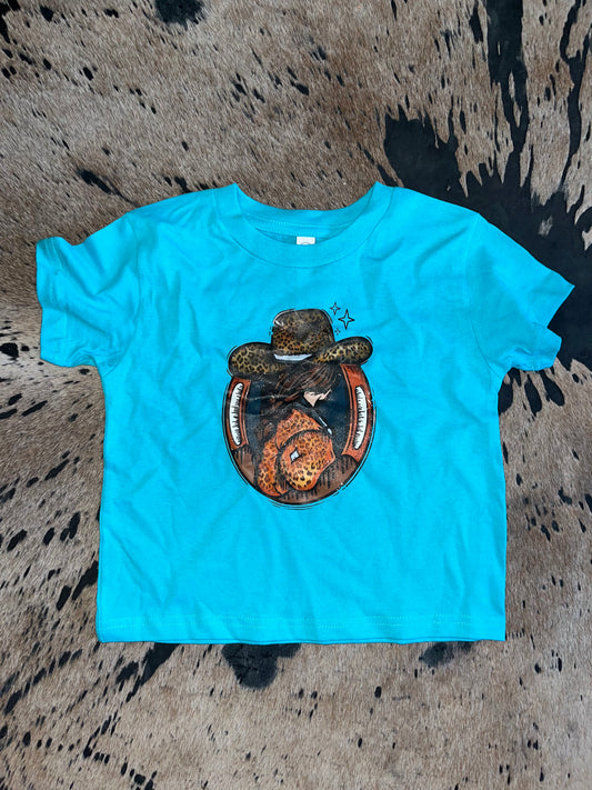 GAZING COWGIRL TURQUOISE TODDLER - Wines'Designs