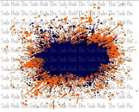 Blue and orange paint splatter - Wines'Designs