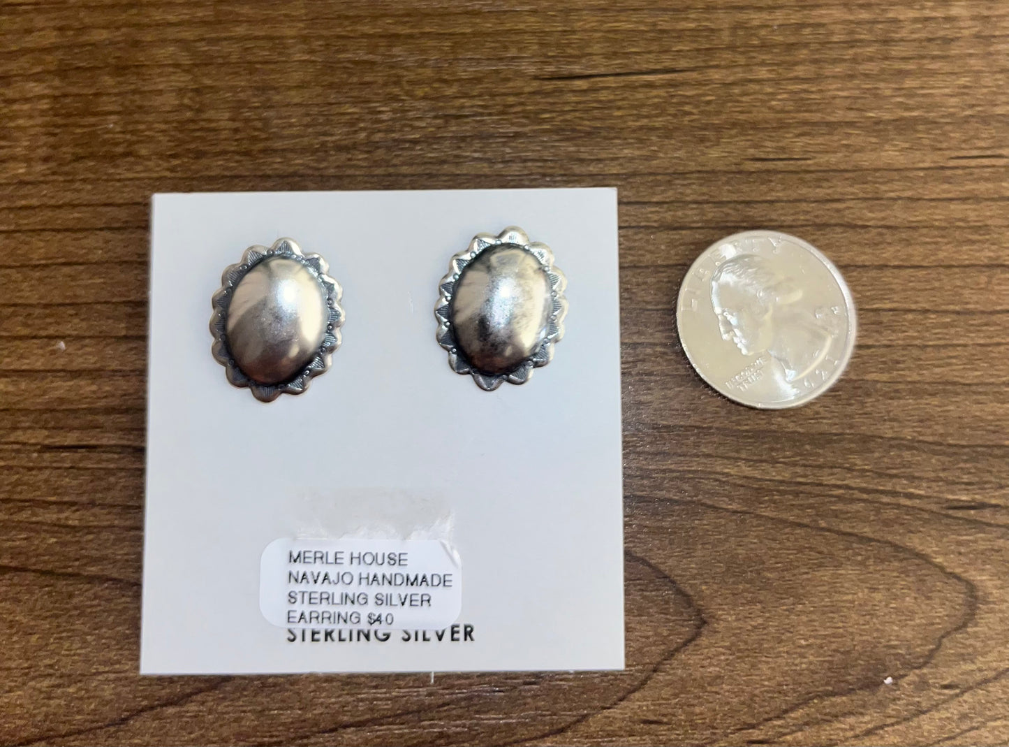 Sterling silver concho earrings - Wines'Designs