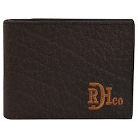 RED DIRT HAT CO MENS BIFOLD WALLET BISON GRAIN LEATHER - Wines'Designs