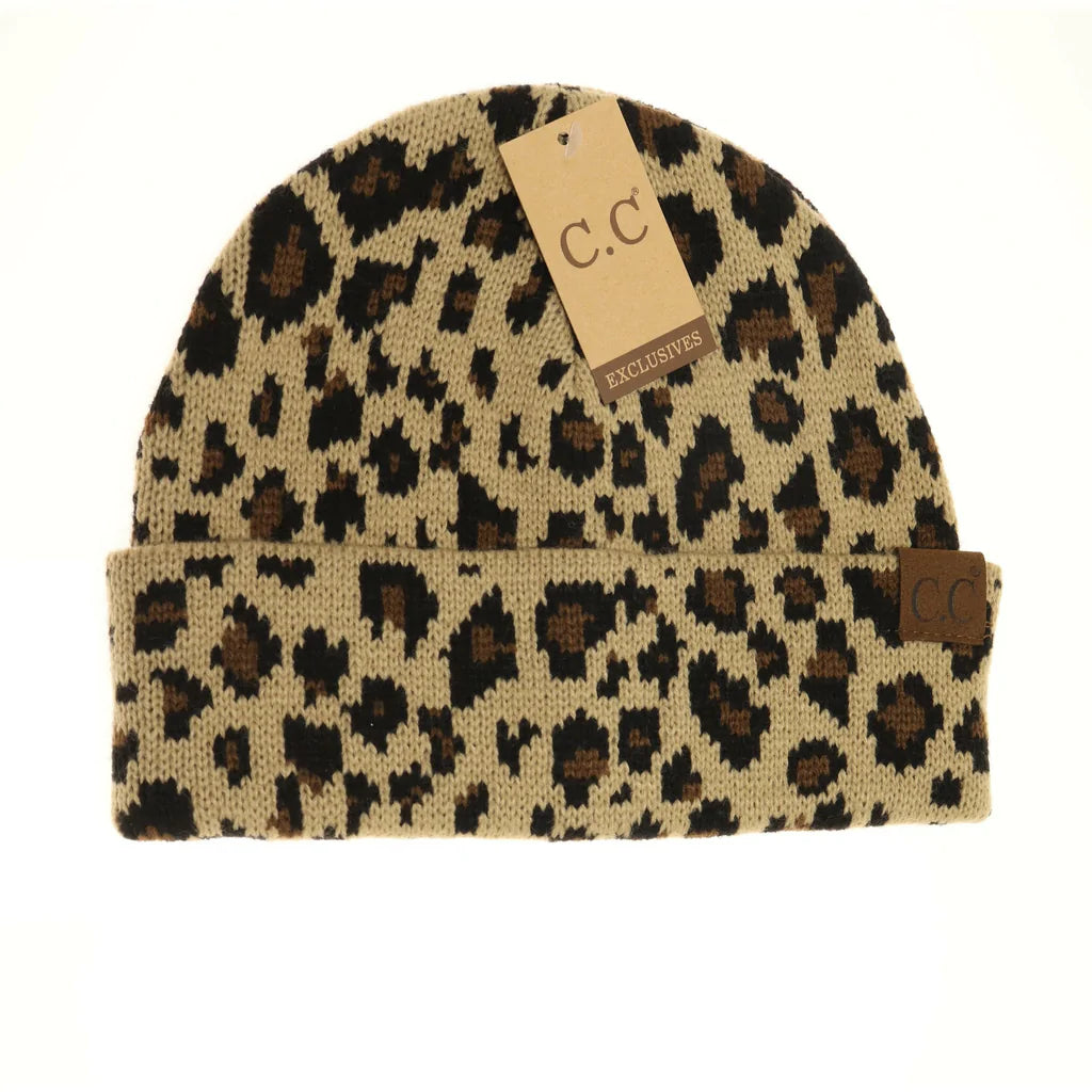 Leopard Print CC Beanie HAT45 leopard - Wines'Designs