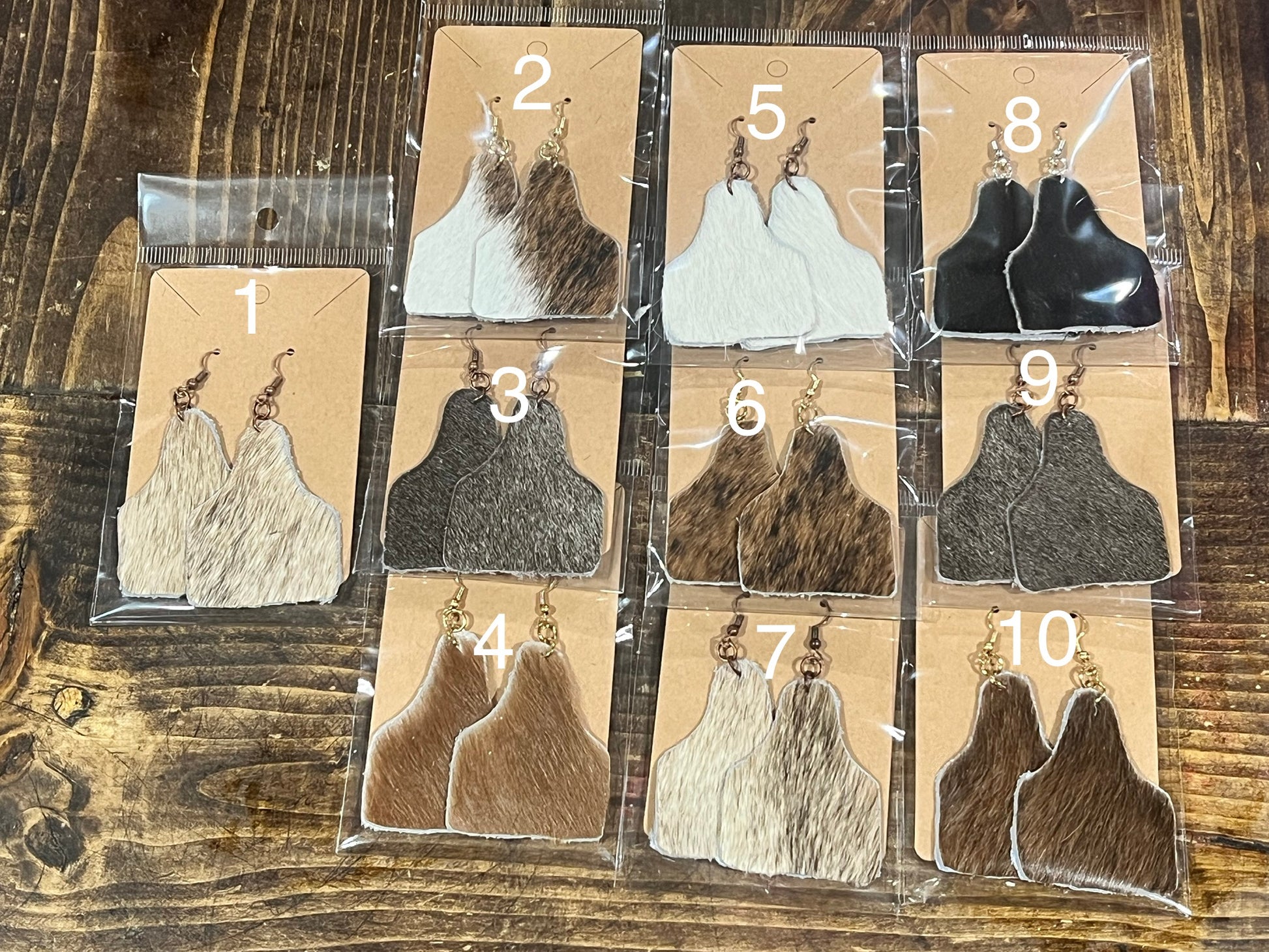 Cowhide earrings - Wines'Designs