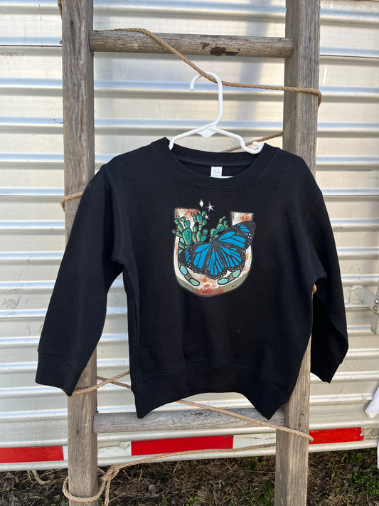 Toddler horseshoe butterfly sweatshirt - Wines'Designs