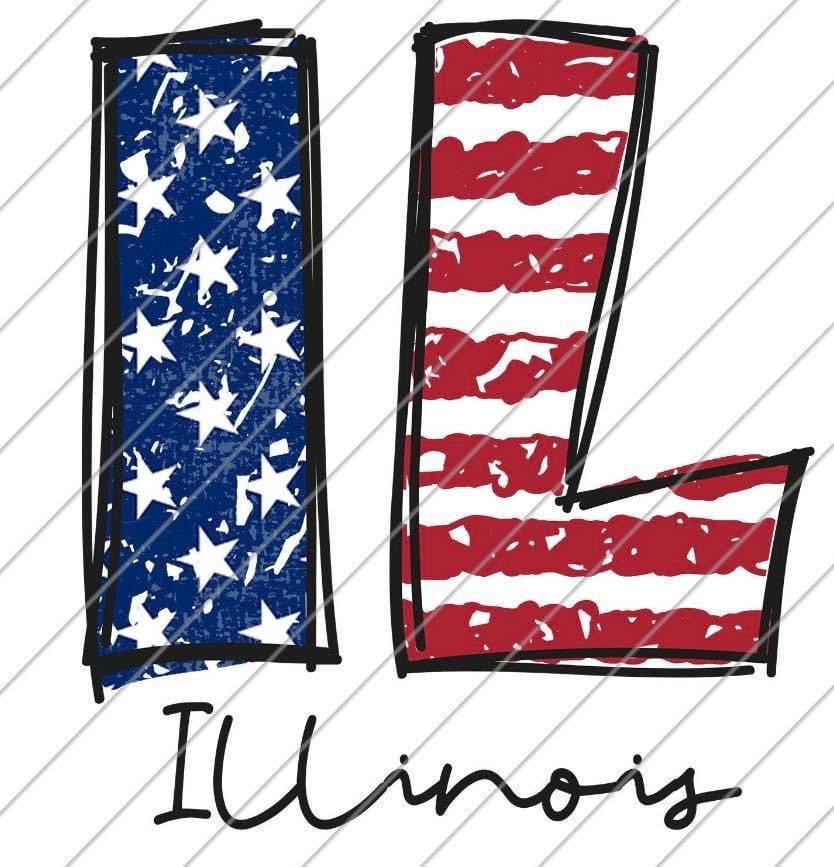 Illinois starts and stripes - Wines'Designs